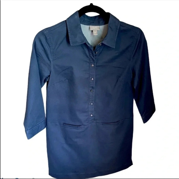 J. Jill Blue Stretch Shift Dress Size XS Petite - Picture 1 of 6